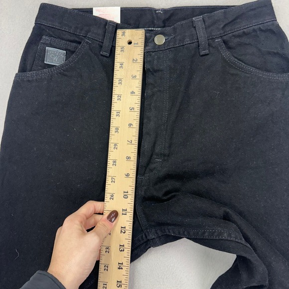 Vintage Wrangler Jeans Womens 12 Petite Black NWT Relaxed Straight Leg High Rise - Picture 10 of 11